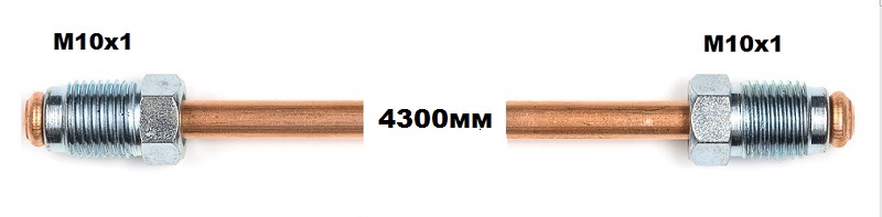 МЕДНА ТРЪБИЧКА 4300мм М10х1-М10х1мм