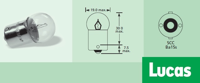 крушка LUCAS LLB246T 24V R10W 10W BA15s Standard AUX