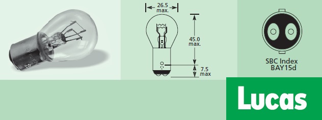 крушка LUCAS LLB294T 24V P21/5W 21/5W BAY15d Standard AUX